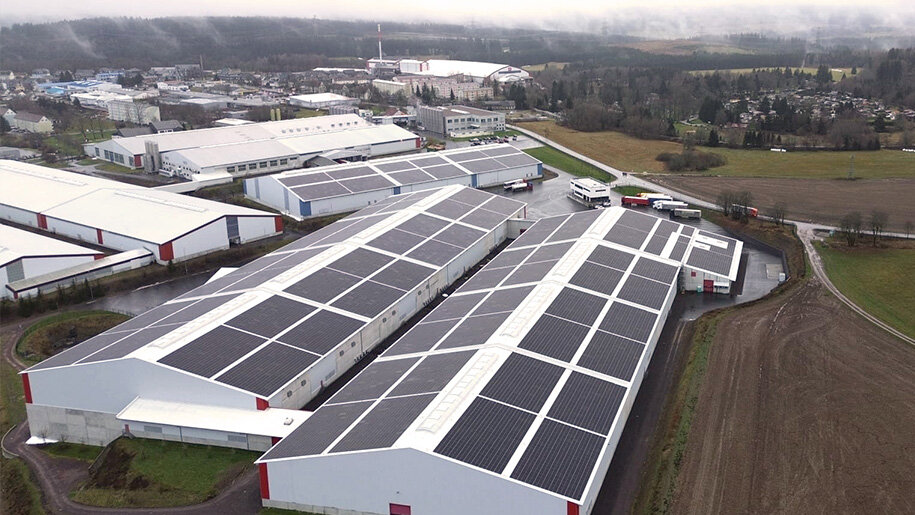 Luftbild PV-Anlage Großbreitenbach Wiegand-Glas
